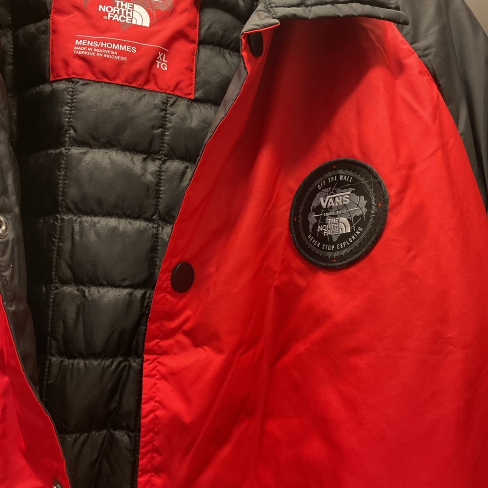 The North Face X Vans Men's Bold Red and Black Puffer Jacket